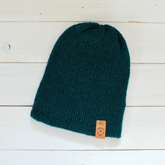 Kids, Teal green Knitted Toque, Beanie, Pompom hat, mommy and me, baby ha… - Picture 1 of 6